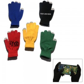 Acrylic Winter Finger Knitted Screen Touch Gloves with Logo