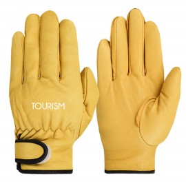 Protective leather work gloves with Logo