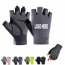 Skidproof Fingerless Sports Gloves with Logo