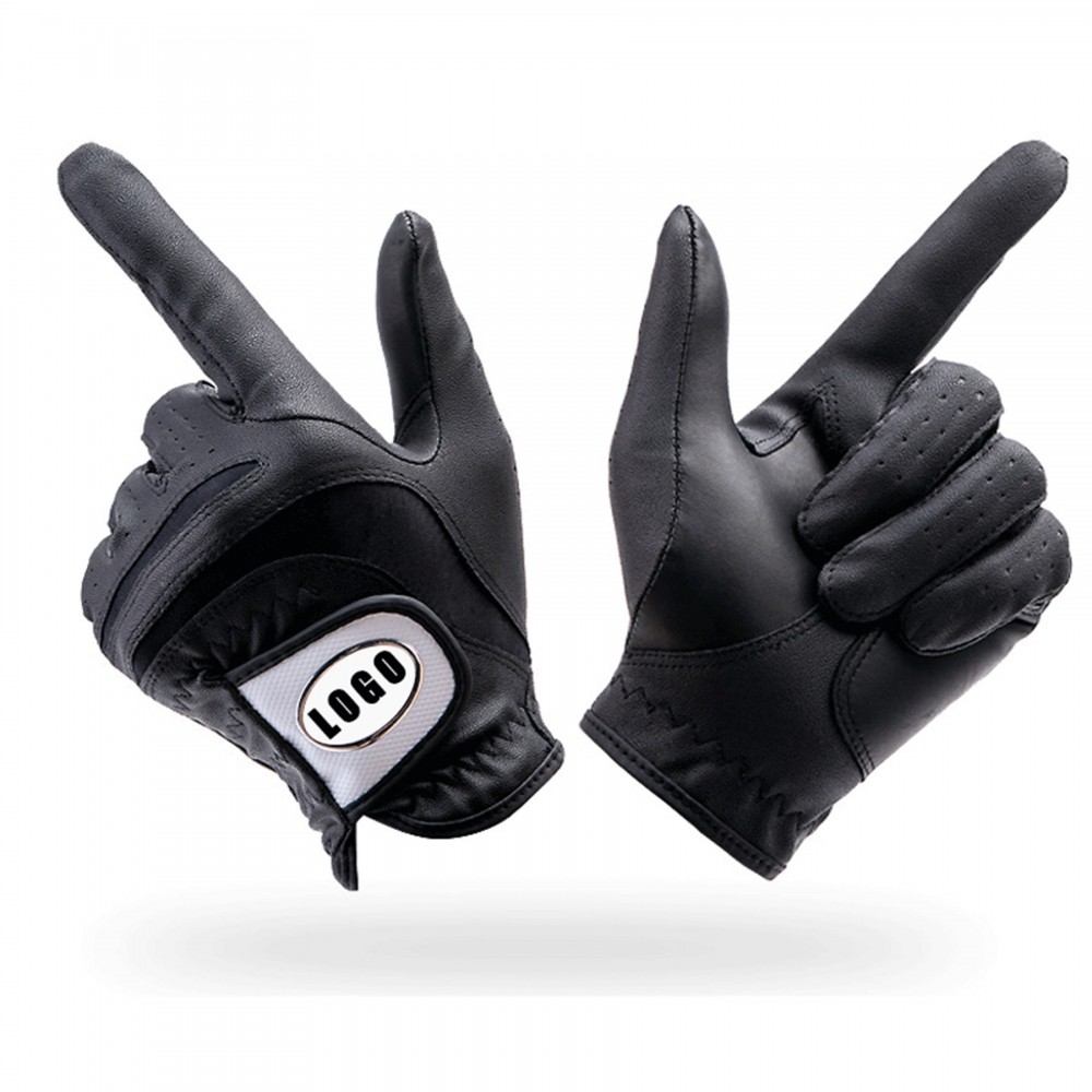 Unisex Left Hand Leather Golf Glove with Logo Unisex Left Hand Leather Golf Glove with Logo