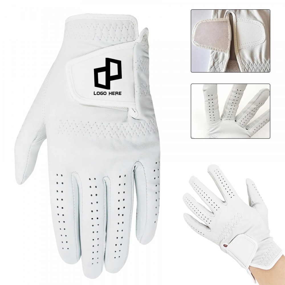 Logo Branded Lambskin Breathable Lightweight Golf Gloves Logo Branded Lambskin Breathable Lightweight Golf Gloves