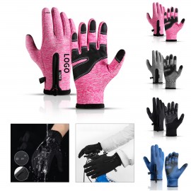 Touchscreen-Compatible Winter Gloves for Skiing and Cycling, Waterproof & Warm with Logo