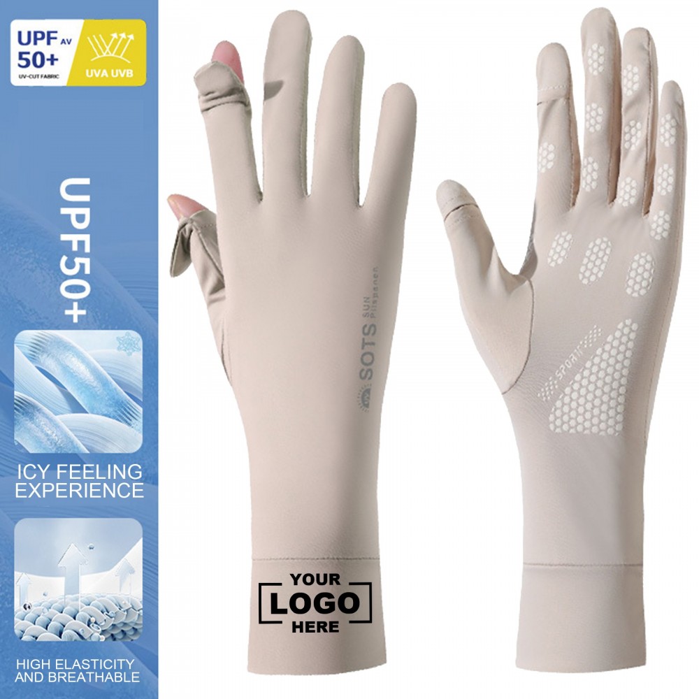 Unisex Full Finger UV Protection Gloves with Extended Sun Protection Wrist Guards and Nonskid Grip with Logo Unisex Full Finger UV Protection Gloves with Extended Sun Protection Wrist Guards and Nonskid Grip with Logo