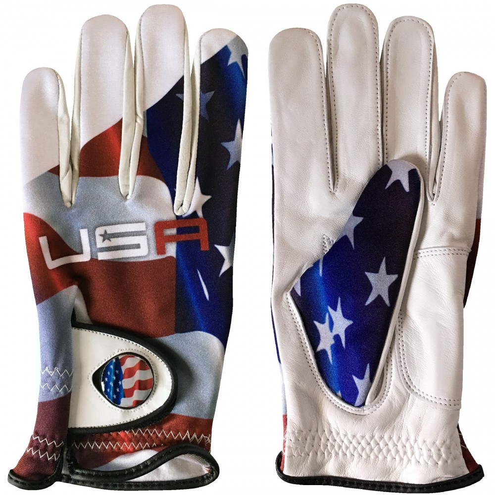 Custom Printed New Sublimated Golf Glove w Removable Ball