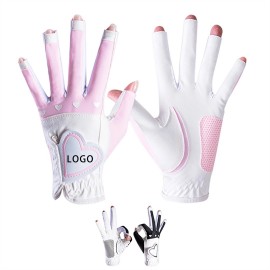 Anti-Slip Exposed Fingers Golf Glove with Logo