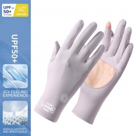 Womens Full Finger UV Protection Gloves with Liberate the palm of the hand with Logo