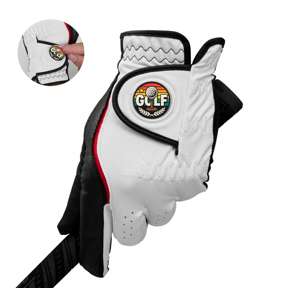 Personalized Microfiber Q-Mark Golf Glove With Ball Marker Personalized Microfiber Q-Mark Golf Glove With Ball Marker