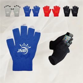 Logo Branded Soft Knit Acrylic Fiber Touch-Screen Gloves