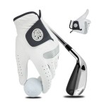 Logo Branded White Breathable Soft Golf Glove in Cabretta Leather