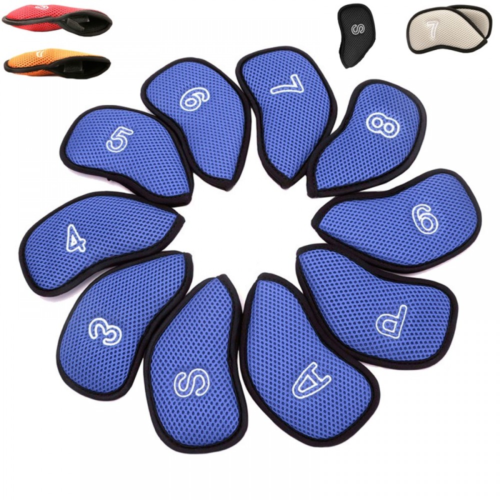 Promotional 10pcs Meshy Golf Iron Headcovers