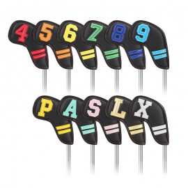 Customized 11pcs PU Golf Irons Club Head Cover  Customized 11pcs PU Golf Irons Club Head Cover