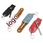 Retractable Leather Straw Protective Case with Logo
