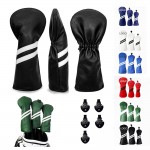 Logo Branded 3 Pack Waterproof PU Leather Golf Club Head Covers With Plush-lined