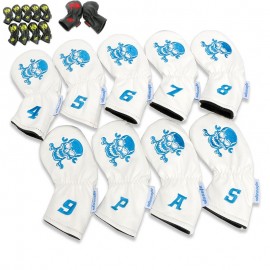 Custom 9pcs Skull Pattern PU Golf Iron Club Cover  Custom 9pcs Skull Pattern PU Golf Iron Club Cover