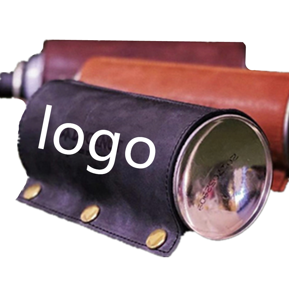 Logo Branded Leather Mini Gas Tank Protect Case With Button Closure