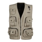 Men's Outdoor Work Utility Fishing Hunting Photography Travel Vest with Multiple Pockets with Logo