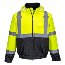 Hi-Vis Premium 2-In-1 Bomber Jacket with Logo