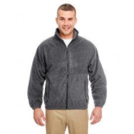 Logo Branded UltraClub Embroidered Men's Full-Zip Jacket