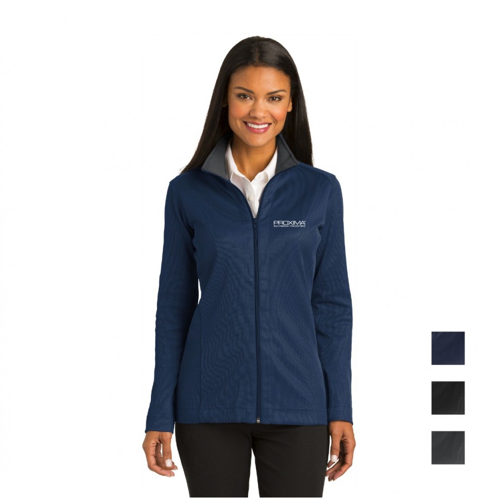 Custom Port Authority Ladies Vertical Texture Full-Zip Jacket