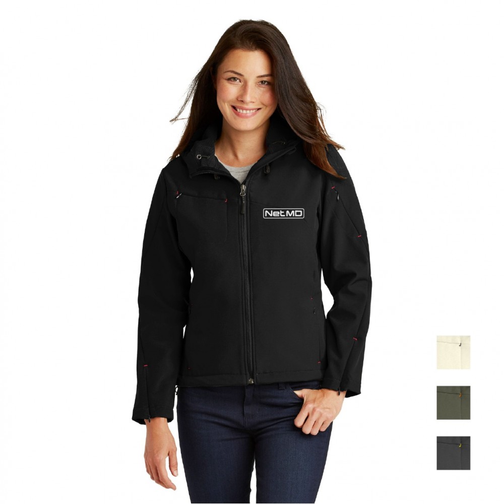 Promotional Port Authority Ladies Textured Hooded Soft Shell Jacket