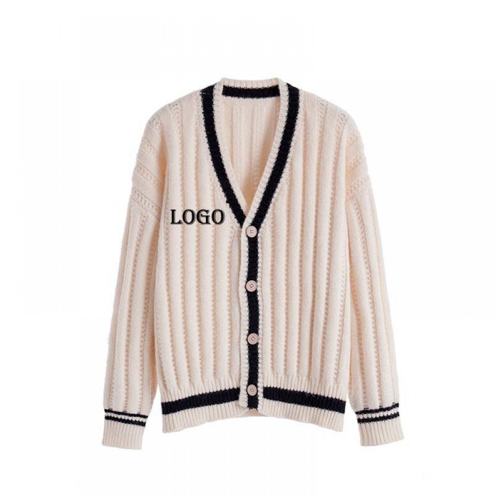 Knit Casual Cardigan Sweater for women with Logo Knit Casual Cardigan Sweater for women with Logo