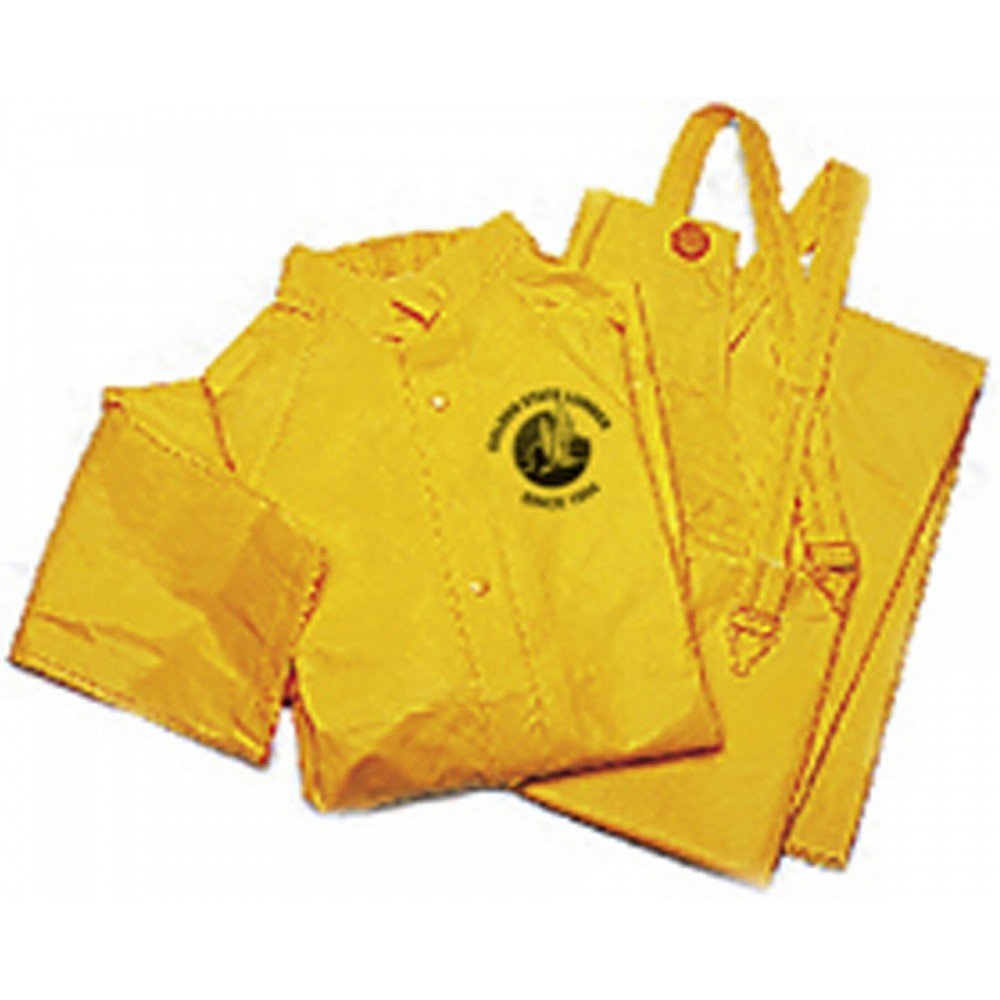 Promotional 3 piece, yellow rain suit, 35 Mil PVC, cordura collar Promotional 3 piece, yellow rain suit, 35 Mil PVC, cordura collar