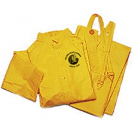 Promotional 3 piece, yellow rain suit, 35 Mil PVC, cordura collar