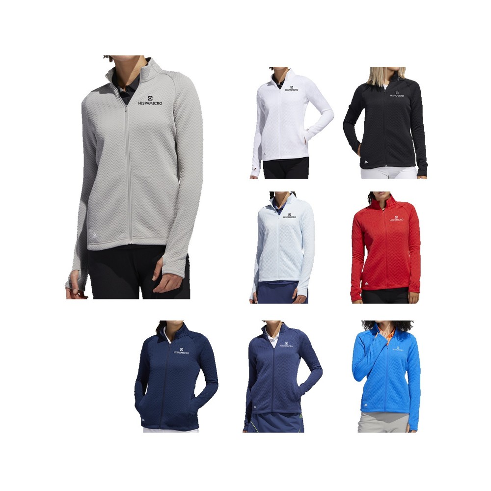 Logo Printed Adidas Womens Textured Layer Jacket Logo Printed Adidas Womens Textured Layer Jacket
