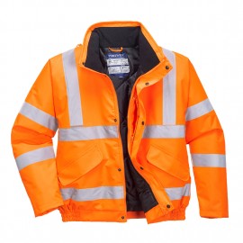 Logo Branded Hi-Vis Orange Bomber Jacket