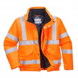 Logo Branded Hi-Vis Orange Bomber Jacket