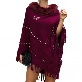 Promotional Faux Fur Shawl Wrap Cloak Coat