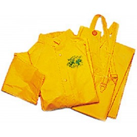 3 piece, yellow rain suit, 50 Mil PVC, cordura collar with Logo