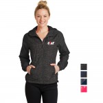 Sport-Tek Ladies Heather Colorblock Raglan Hooded Wind Jacket with Logo