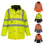 Class 3 HiVis Fleece-Lined Nylon Safety Jacket with Logo