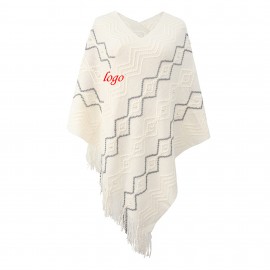 Personalized Tassels Knitted Shawl Scarf Poncho