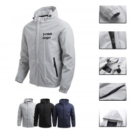 Hoodie Water Resistant Jacket with Logo