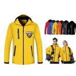 Custom Waterproof Fiber Winter Hooded Raincoat Jacket