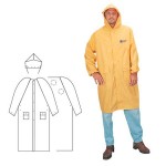 PVC Polyester 2 Piece Yellow Rainsuit with Logo