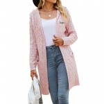 Hooded Open Front Cardigan with Logo