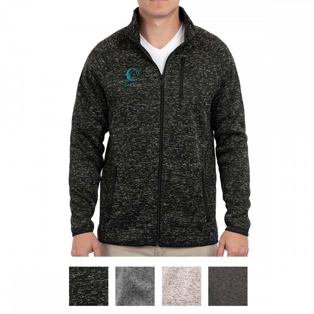 Burnside© Men's Sweater Knit Jacket with Logo Burnside© Men's Sweater Knit Jacket with Logo