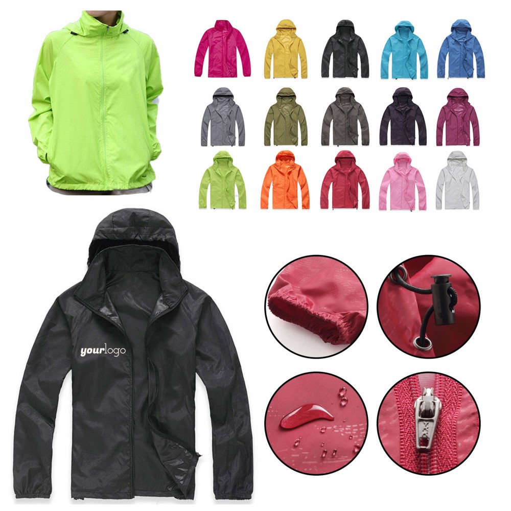 Sunscreen Hooded Jacket with Logo