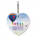 Customized Large Heart Bag & Luggage Tag (Zipper Pull) - Full Color