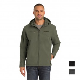 Port Authority Textured Hooded Soft Shell Jacket with Logo