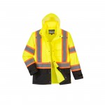 Hi-Vis Contrast Tape Rain Jacket with Logo