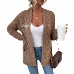 Customized Open Front Cable Knit Cardigan Sweaters