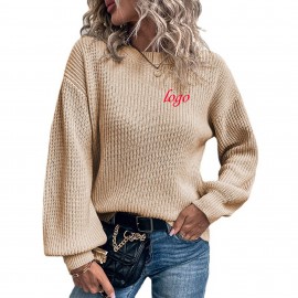 Logo Branded Crewneck Pullover Sweater