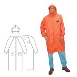 PVC Polyester 2 Piece Orange Rainsuit with Logo