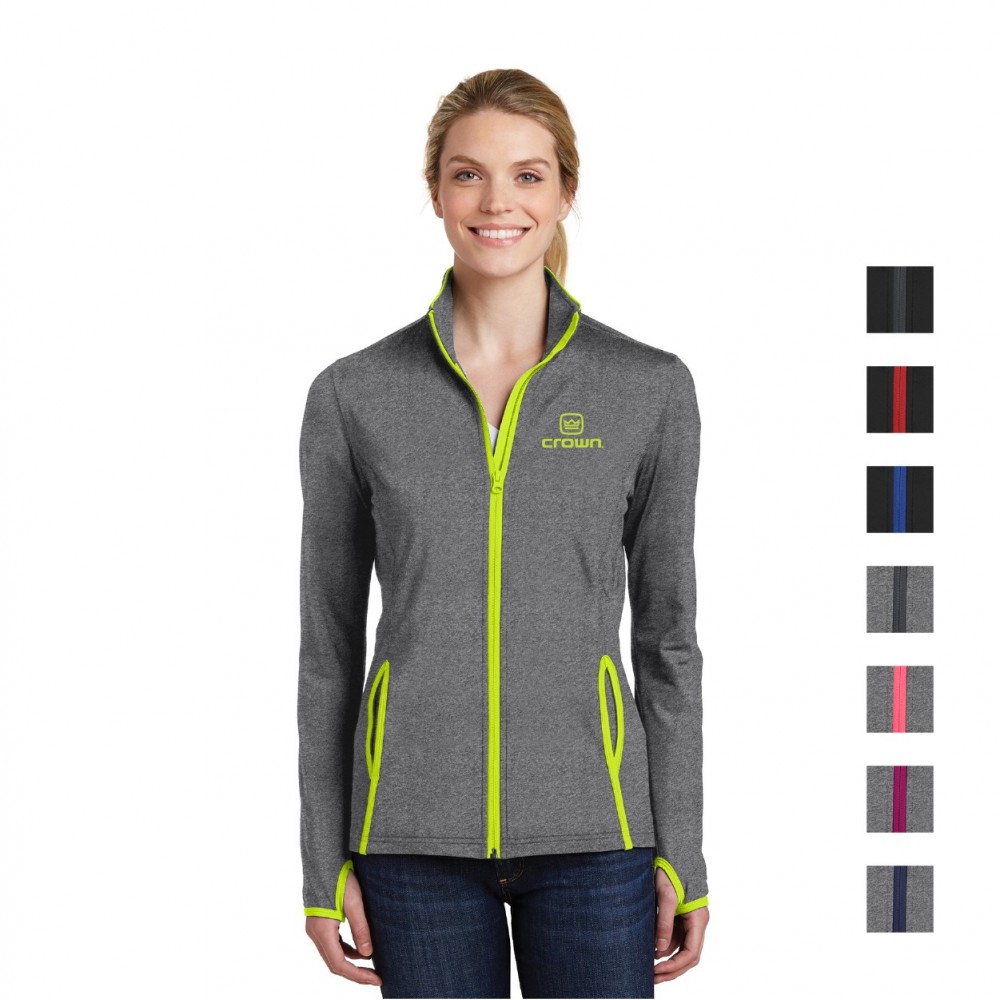 Personalized Sport-Tek Ladies Sport-Wick Stretch Contrast Full-Zip Jacket