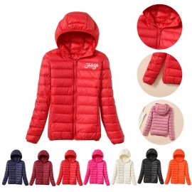 Customized Women Long Sleeve Lightweight Hoodie Down Packable Jacket Coat