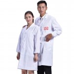 Professional Lab Coat for Women Men w/ Long Sleeve in White Color with Logo